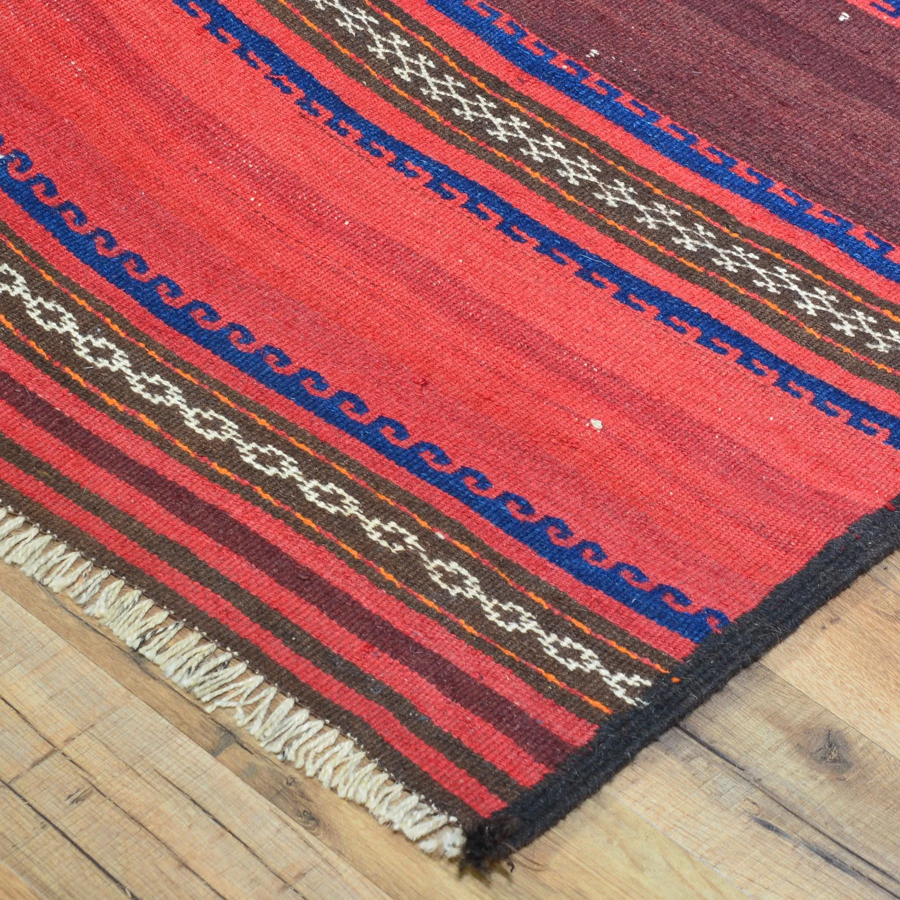 Hand-Woven Fine Afghan Lagharee Kilim Handmade Wool Rug (Size 2.7 X 9.3) Brral-5037