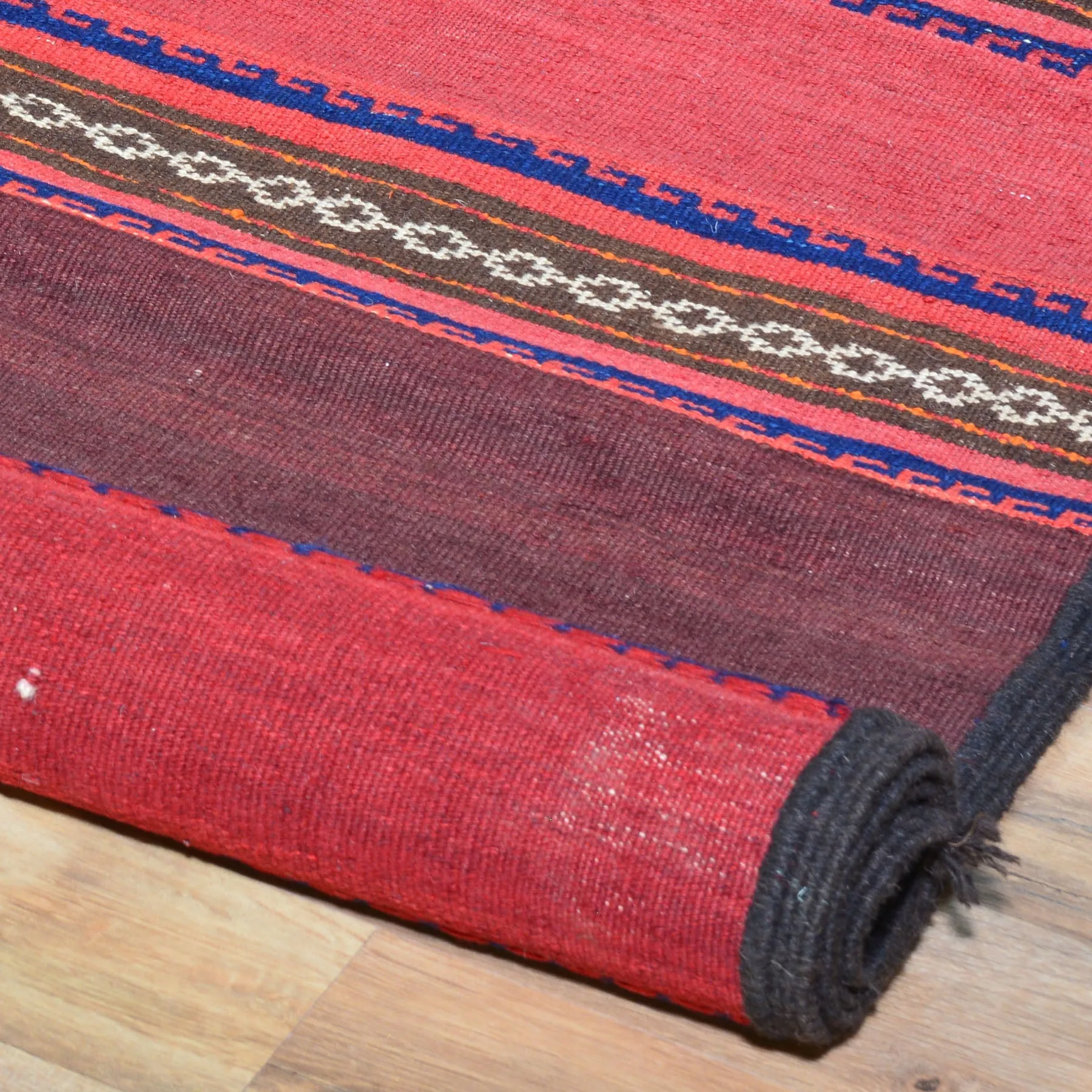 Hand-Woven Fine Afghan Lagharee Kilim Handmade Wool Rug (Size 2.7 X 9.3) Brral-5037