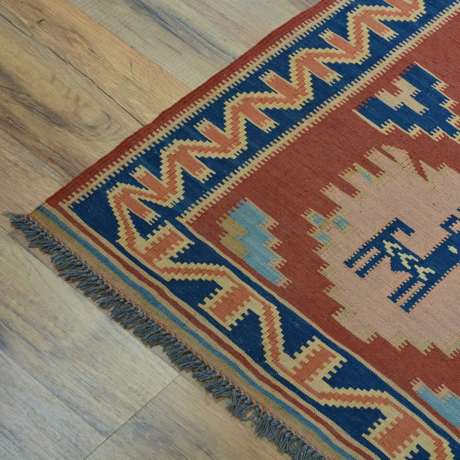 Hand-Woven Fine Afghan Tribal Reversible Wool Oriental Kilim Rug (Size 2.5 X 11.4) Cwral-10236