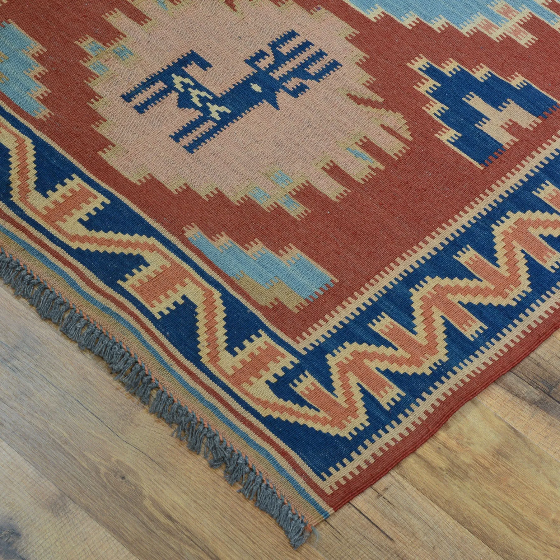 Hand-Woven Fine Afghan Tribal Reversible Wool Oriental Kilim Rug (Size 2.5 X 11.4) Cwral-10236
