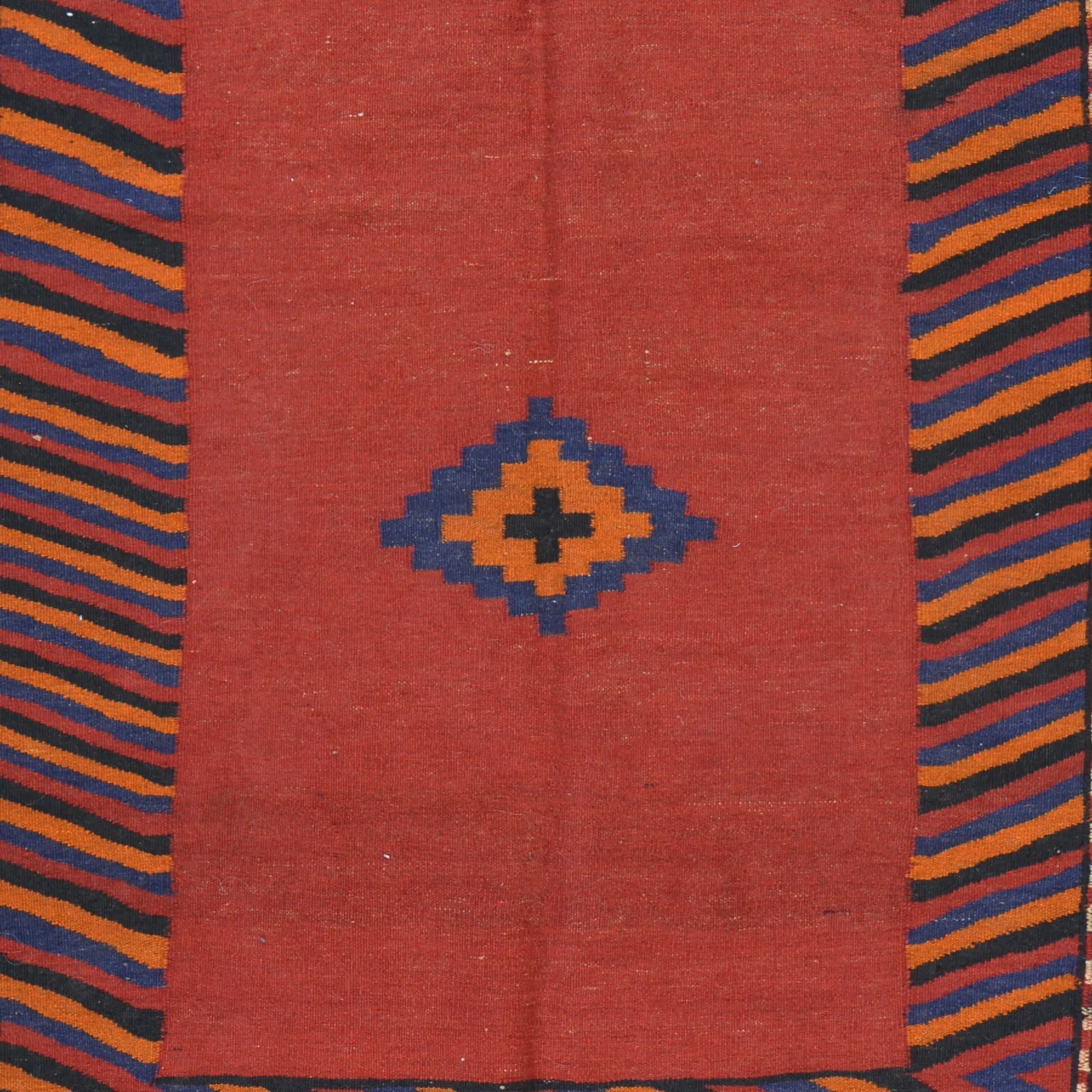 Hand-Woven Flat-weave Tribal Kilim Wool Rug (Size 4.3 X 4.4) Cwral-7599