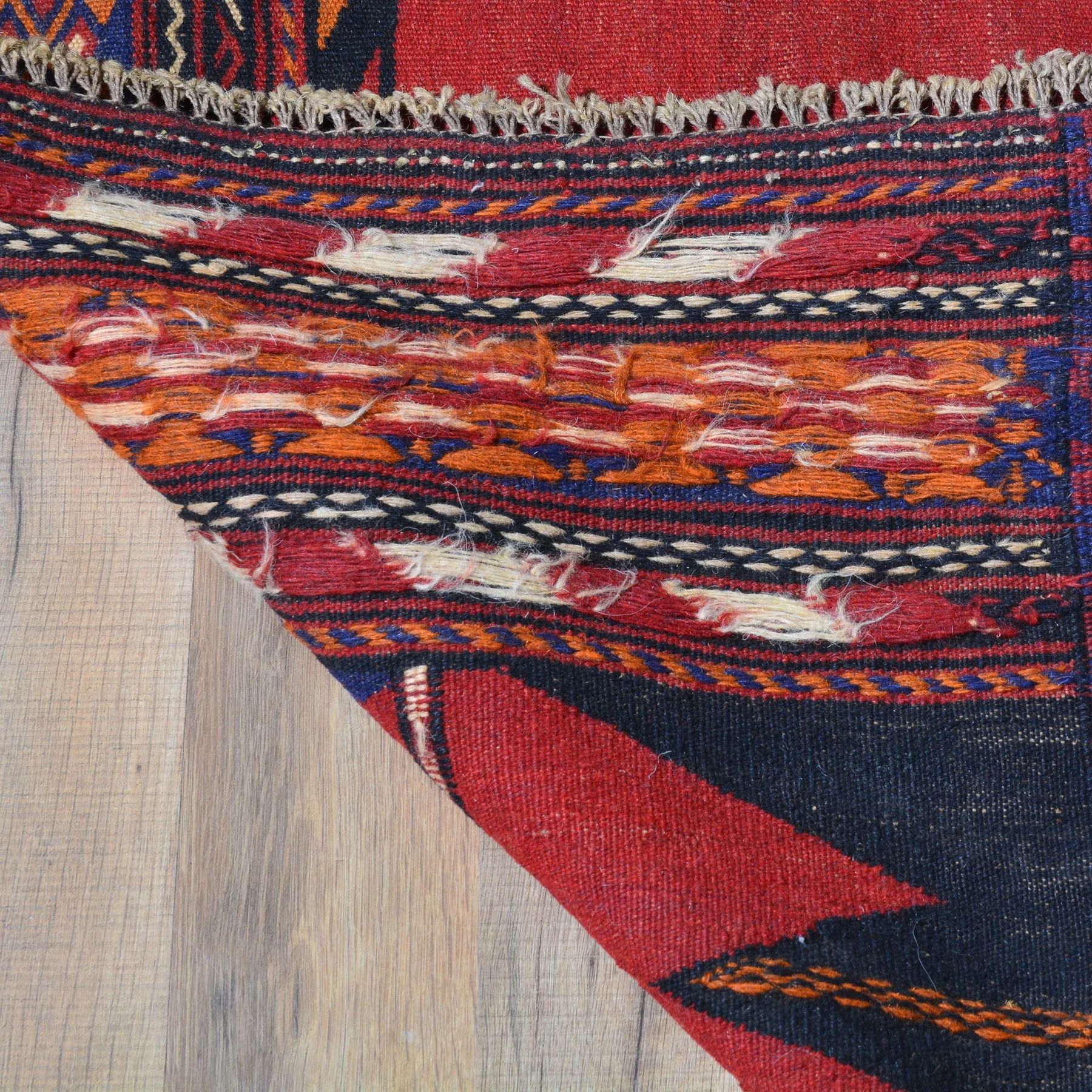 Hand-Woven Flat-weave Tribal Kilim Wool Rug (Size 4.3 X 4.4) Cwral-7599