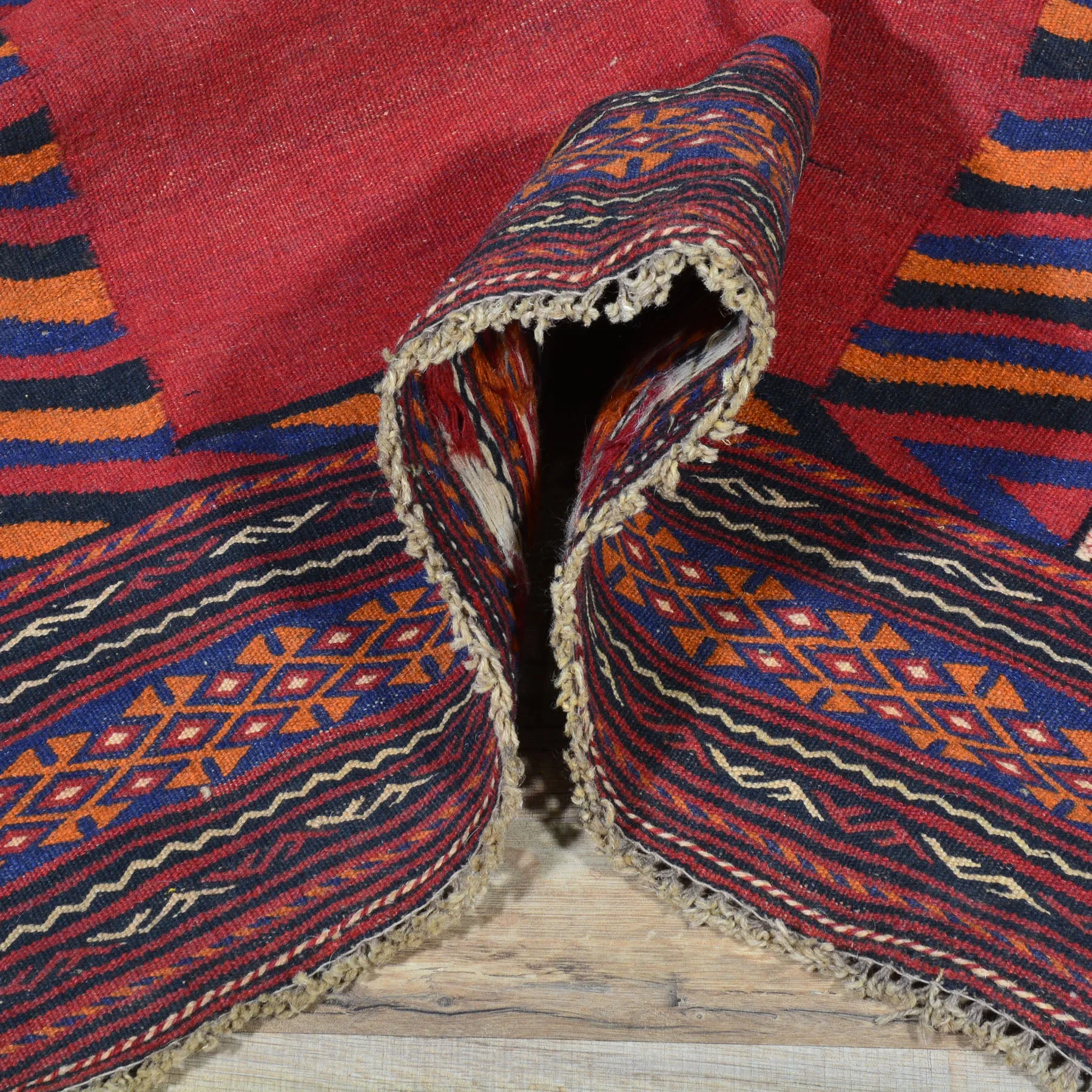 Hand-Woven Flat-weave Tribal Kilim Wool Rug (Size 4.3 X 4.4) Cwral-7599