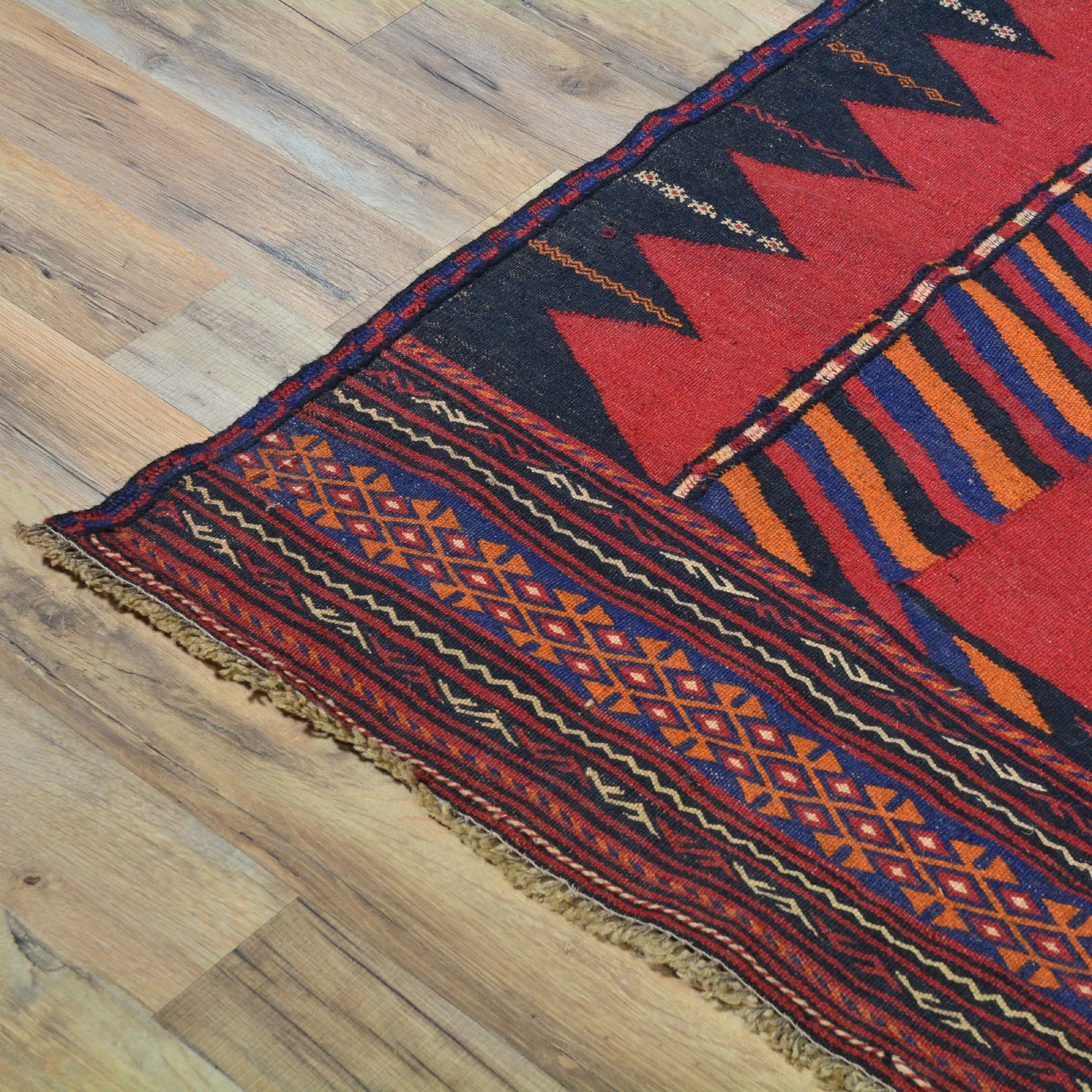 Hand-Woven Flat-weave Tribal Kilim Wool Rug (Size 4.3 X 4.4) Cwral-7599