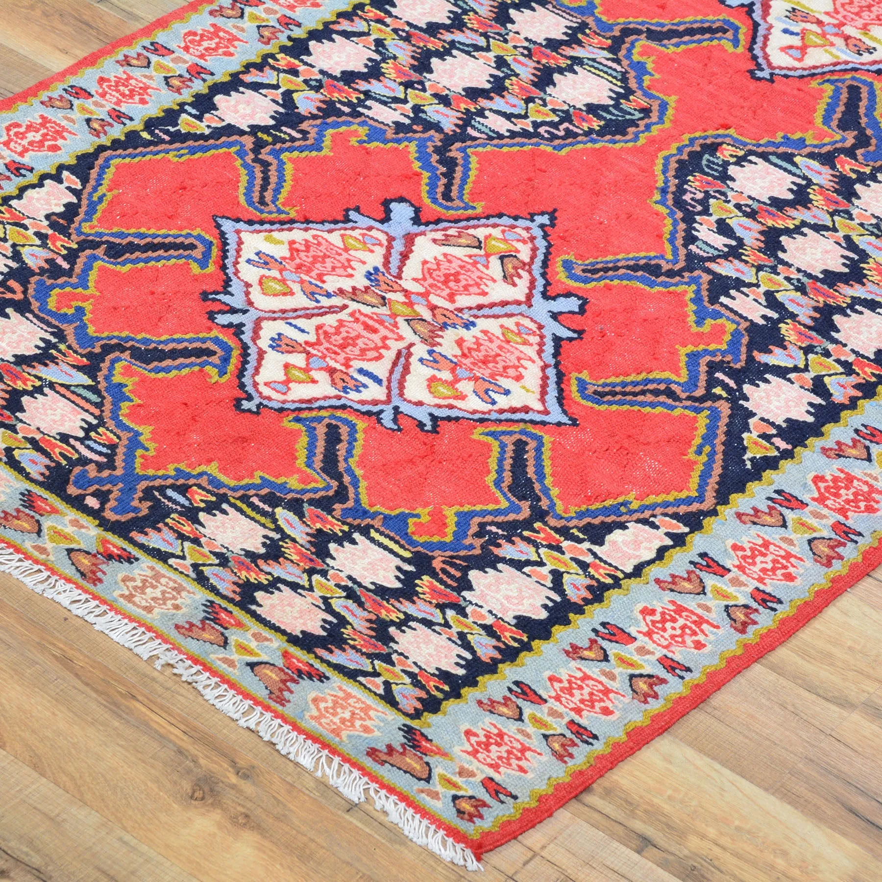 Hand-Woven Persian Sennah Kilim Village Rug 100% Wool (Size 2.9 X 10.10) Cwral-6003