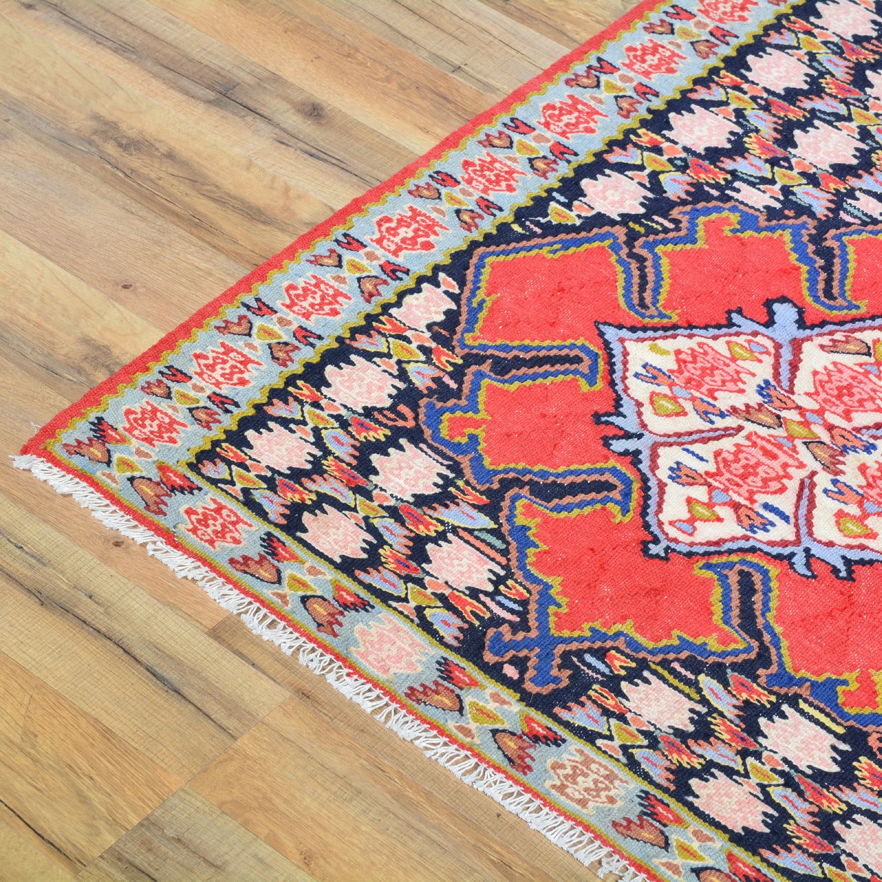 Hand-Woven Persian Sennah Kilim Village Rug 100% Wool (Size 2.9 X 10.10) Cwral-6003
