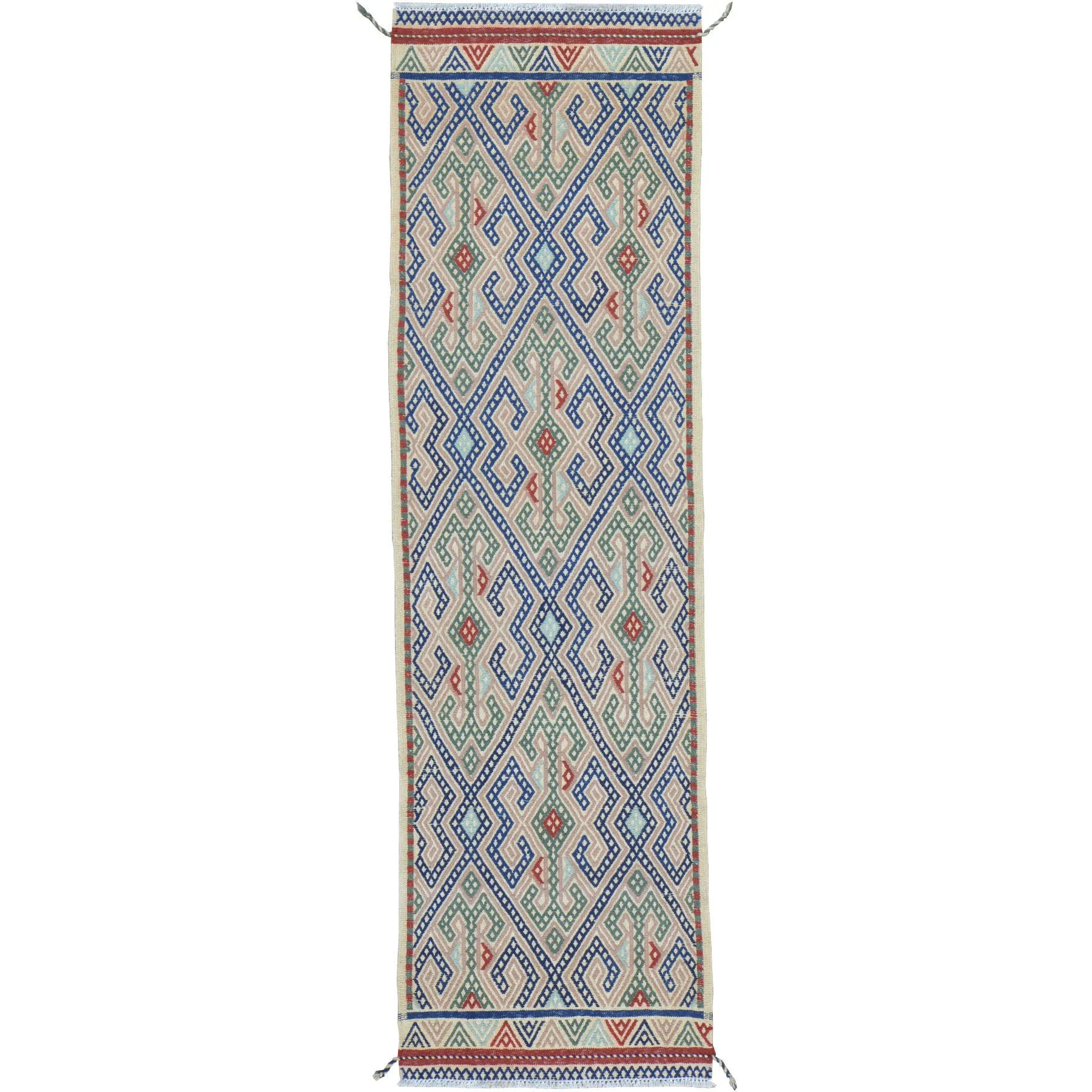 Hand-Woven Tribal Olami Sumak Wool Oriental Kilim Handmade Rug (Size 2.0 X 6.8) Cwral-10269