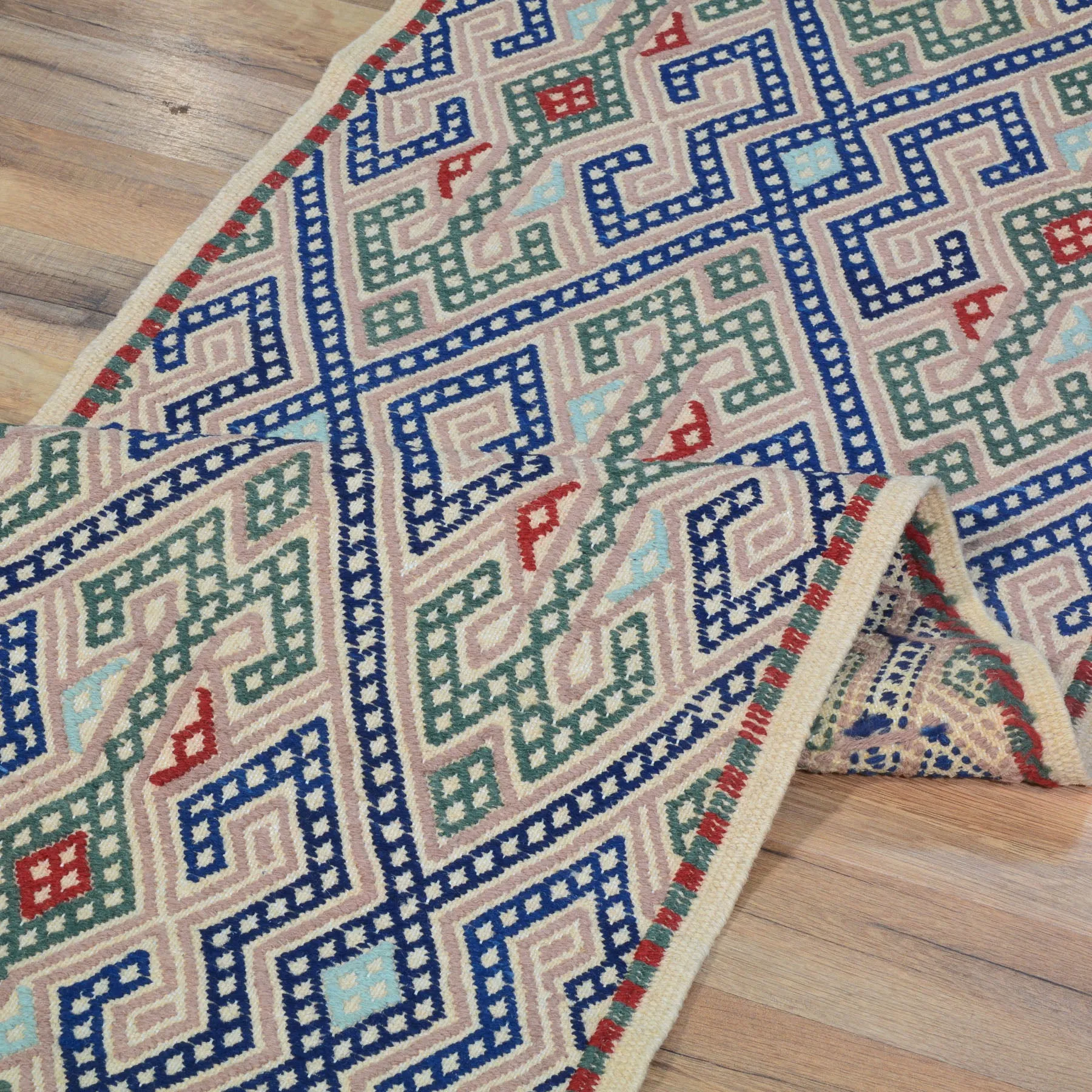 Hand-Woven Tribal Olami Sumak Wool Oriental Kilim Handmade Rug (Size 2.0 X 6.8) Cwral-10269