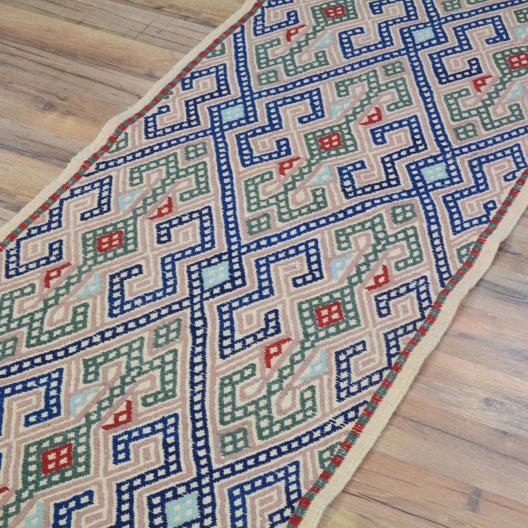 Hand-Woven Tribal Olami Sumak Wool Oriental Kilim Handmade Rug (Size 2.0 X 6.8) Cwral-10269