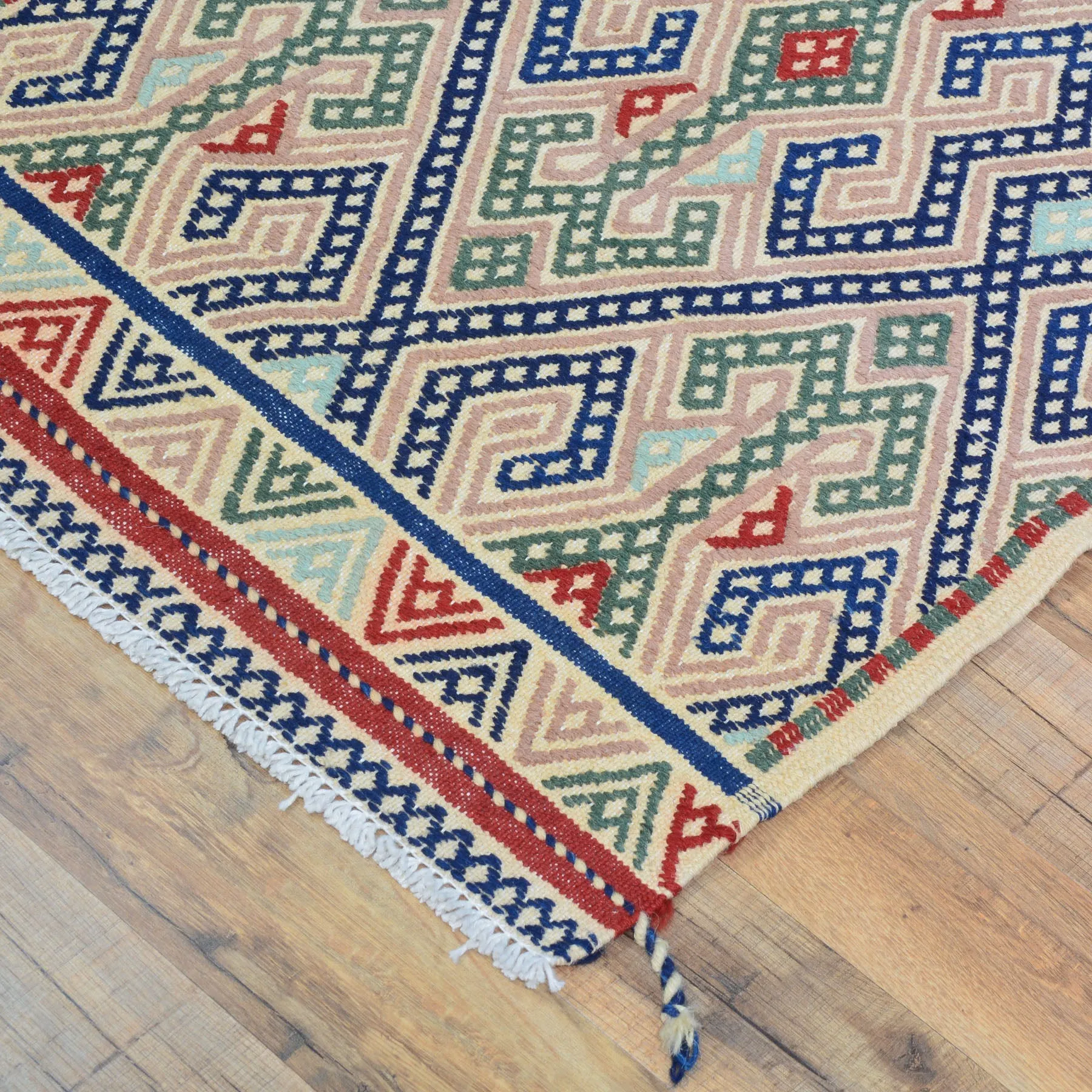 Hand-Woven Tribal Olami Sumak Wool Oriental Kilim Handmade Rug (Size 2.0 X 6.8) Cwral-10269