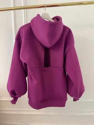 Hanorac " Blush " cu spatele gol și mâneci clopot MAGENTA