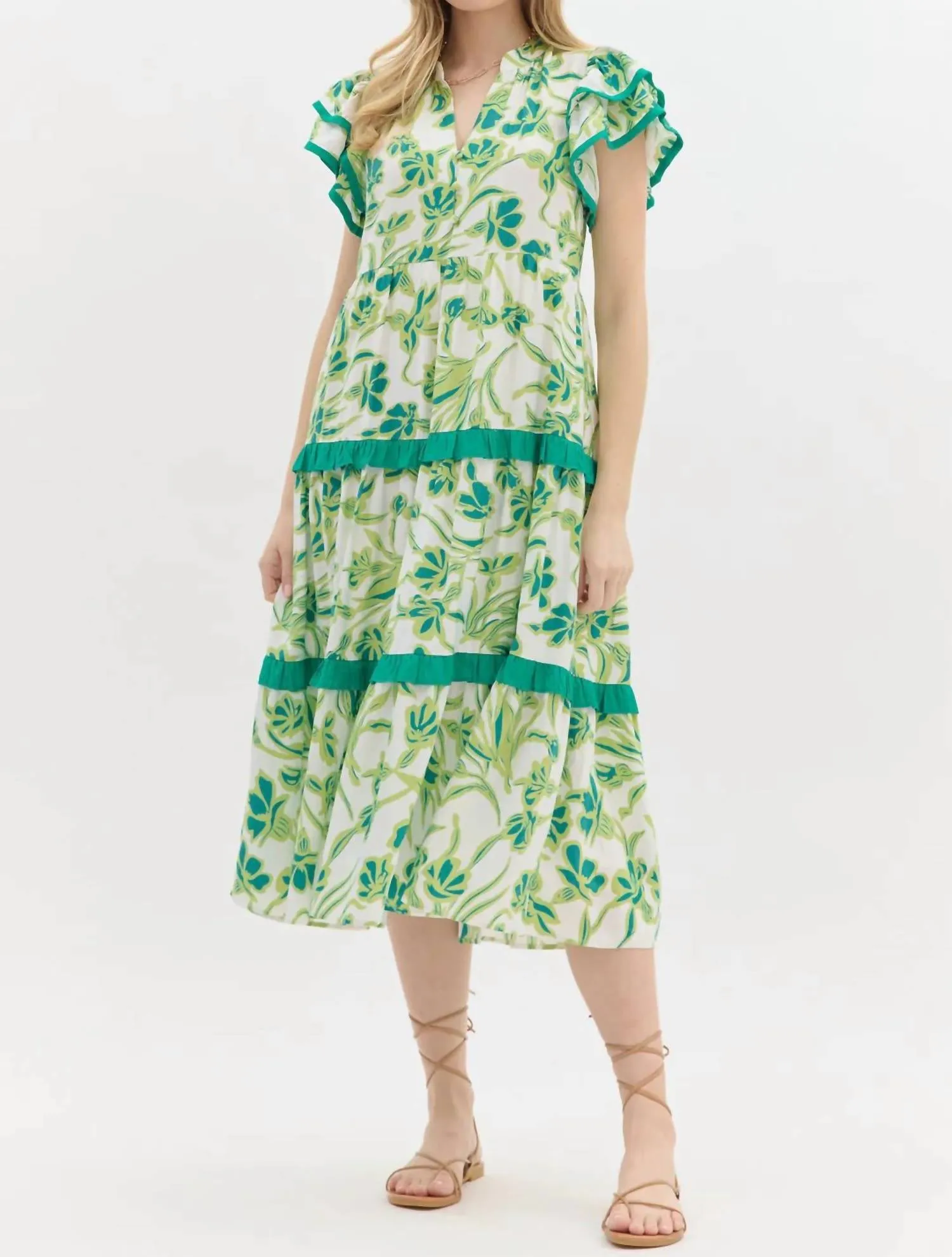 Haven Midi Dress In Green