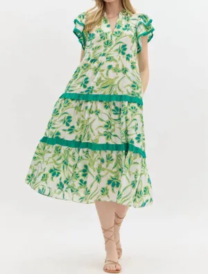 Haven Midi Dress In Green