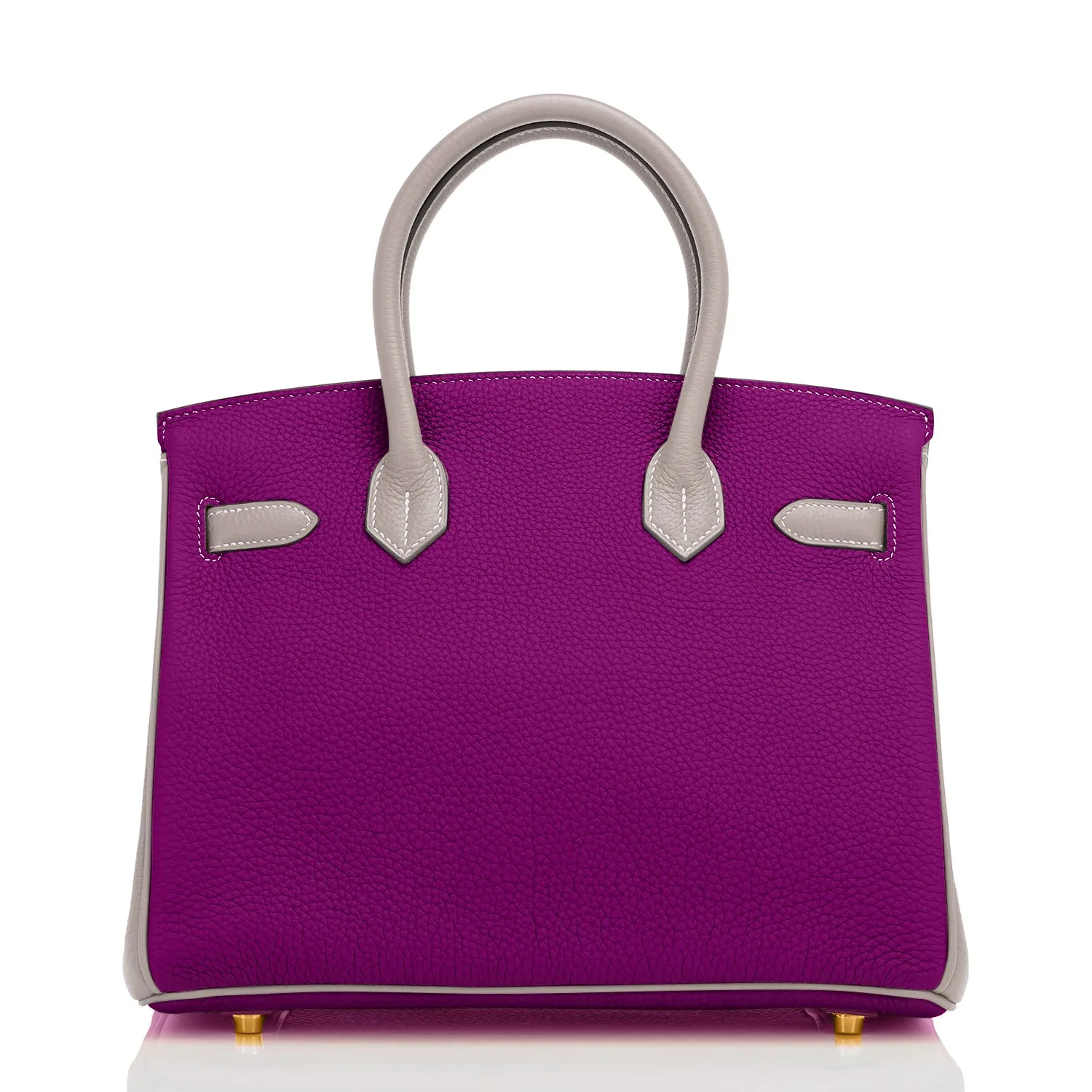 Hermes HSS Anemone and Gris Asphalte Birkin 30cm Togo Brushed Gold Hardware