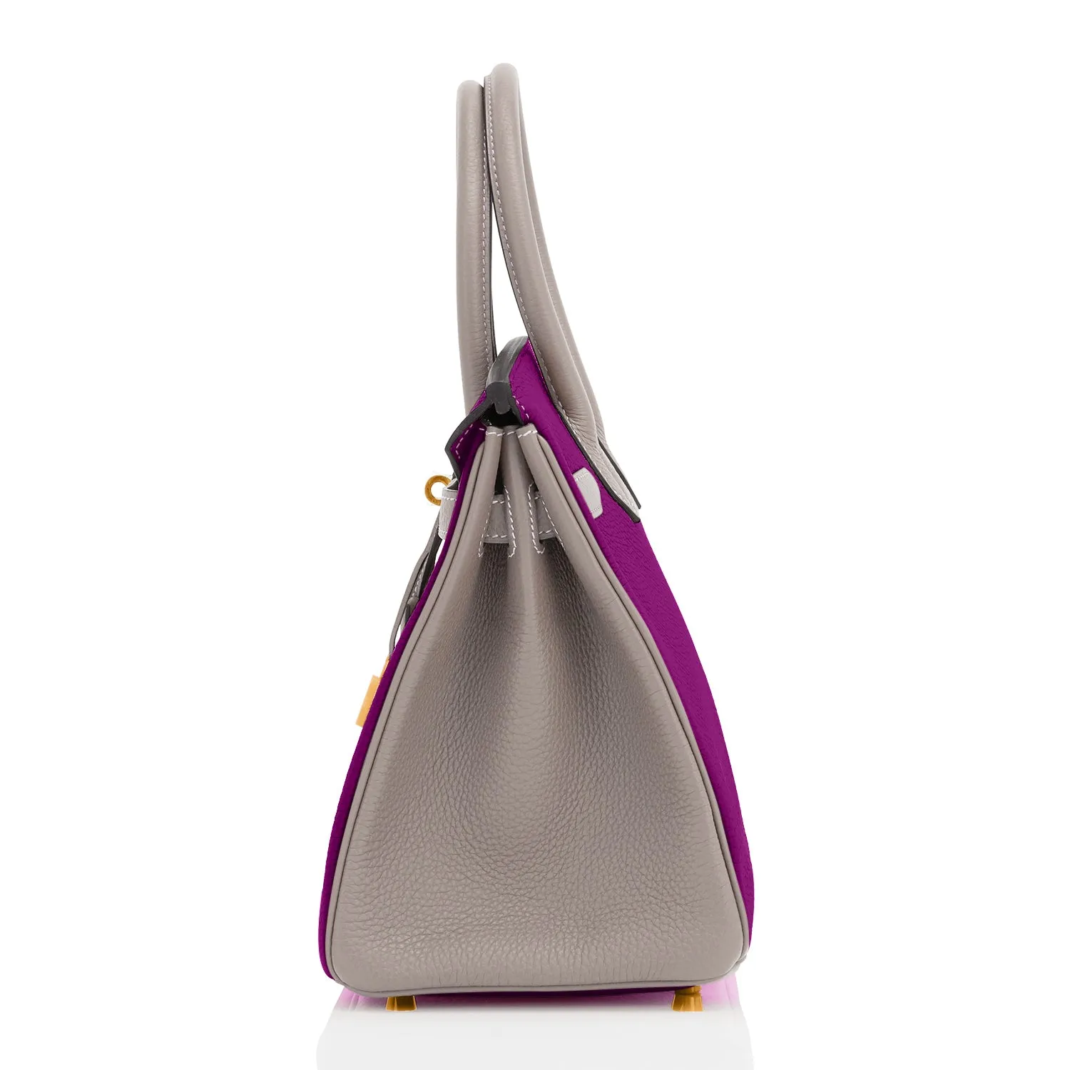 Hermes HSS Anemone and Gris Asphalte Birkin 30cm Togo Brushed Gold Hardware