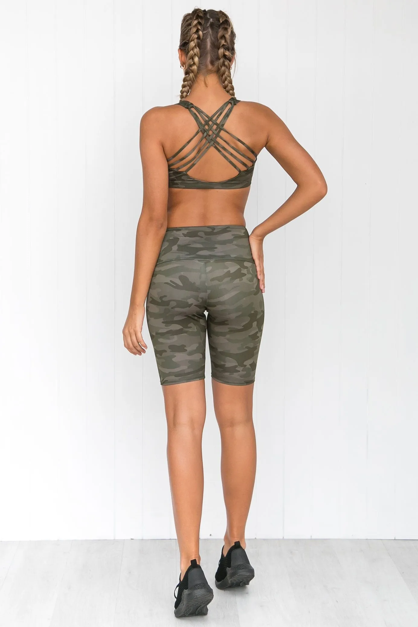 High Rise Bike Short - Moss Camo