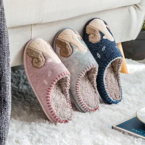 Home Cute Cartoon Plush Indoor Non-slip Cotton Slippers