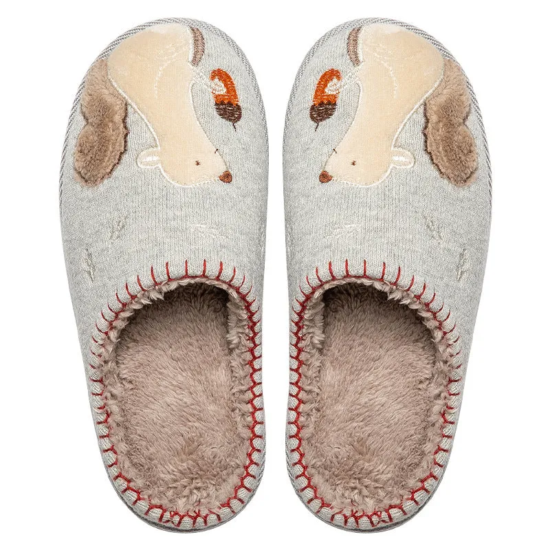 Home Cute Cartoon Plush Indoor Non-slip Cotton Slippers