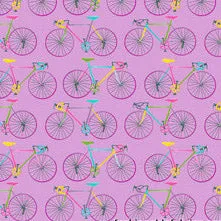 Homegrown Bike Ride on Purple by Blend Fabrics