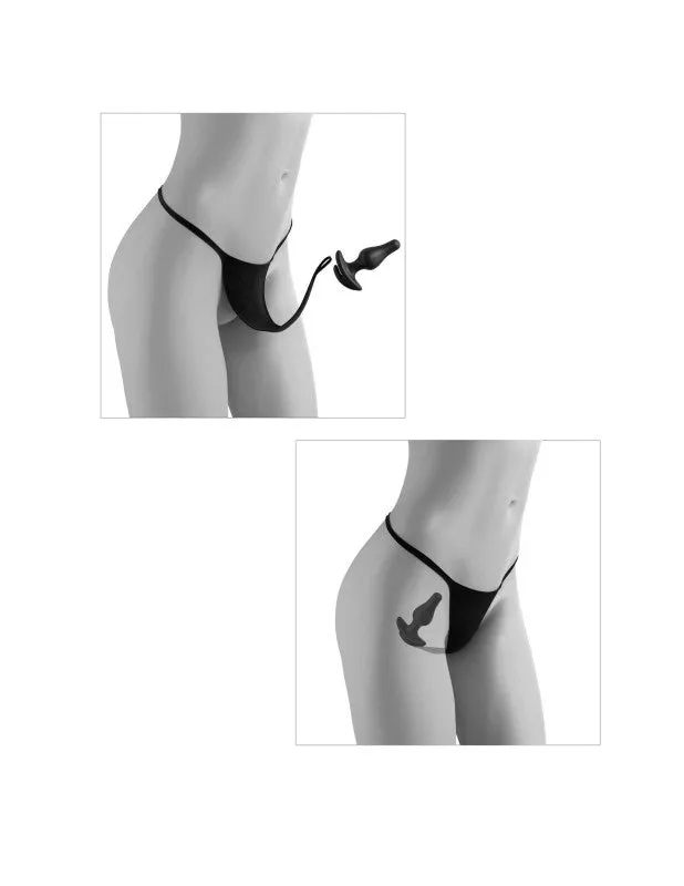 Hookup Panties Remote Triple Teaser - Black - Small - Large