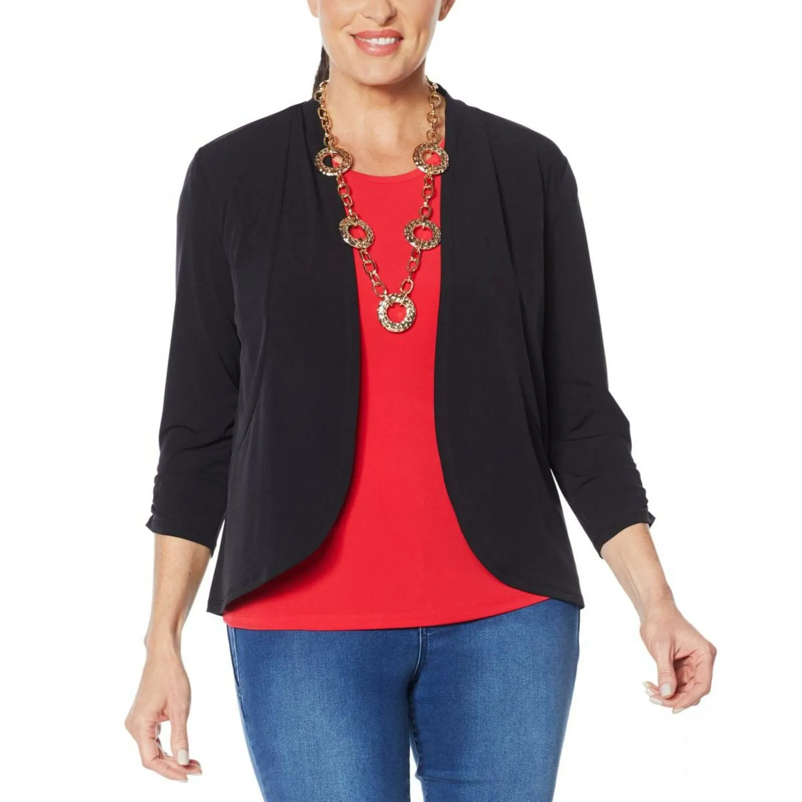 IMAN Women's Boho Chic Drape Front Cardigan