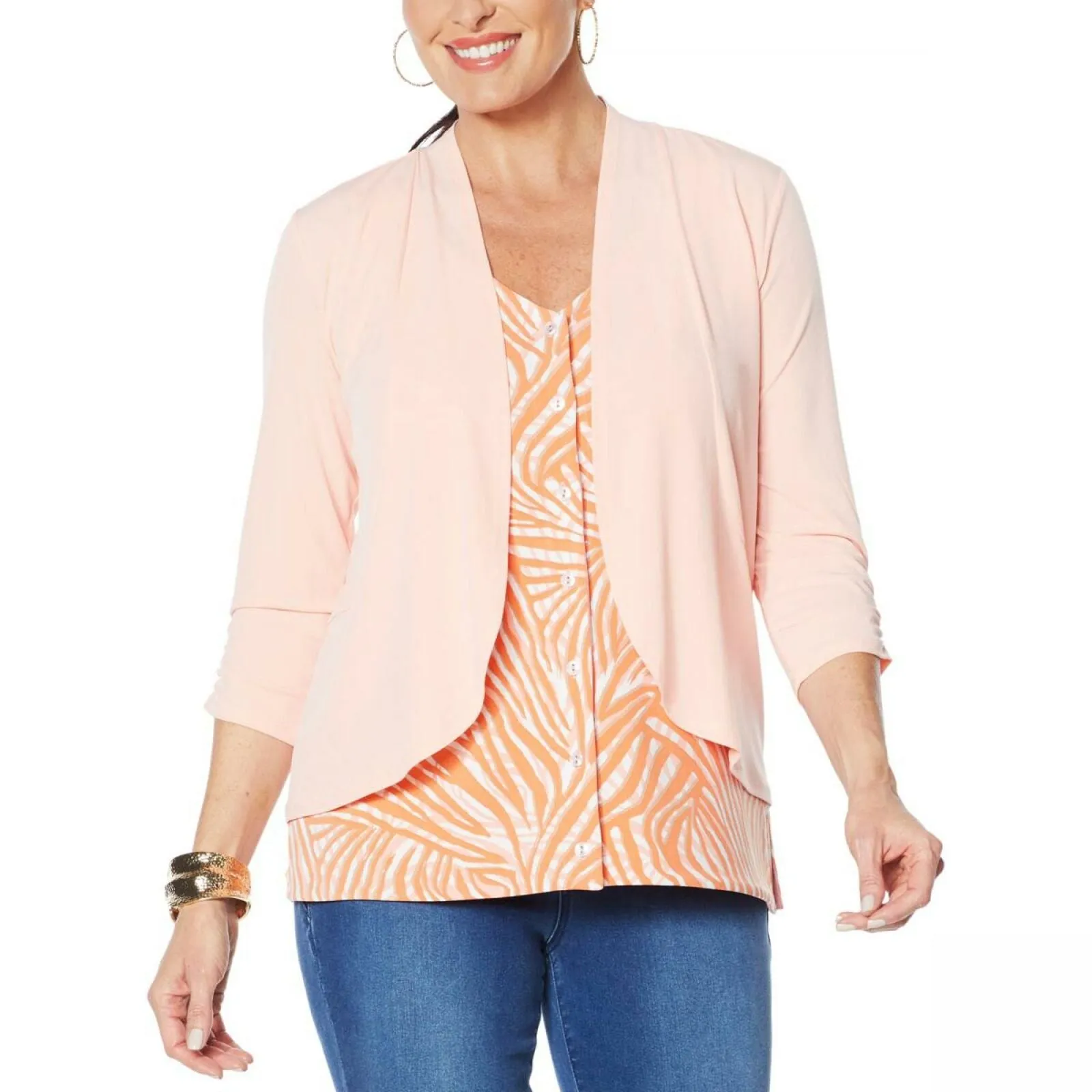 IMAN Women's Boho Chic Drape Front Cardigan