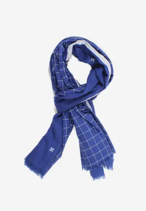 Jamdani Woven Blue handwoven scarf
