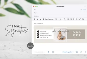 Janet Email Signature Template Editable Canva Template Rose Gold