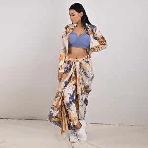 Jemina -Tie & Dye Concept saree With Jacket