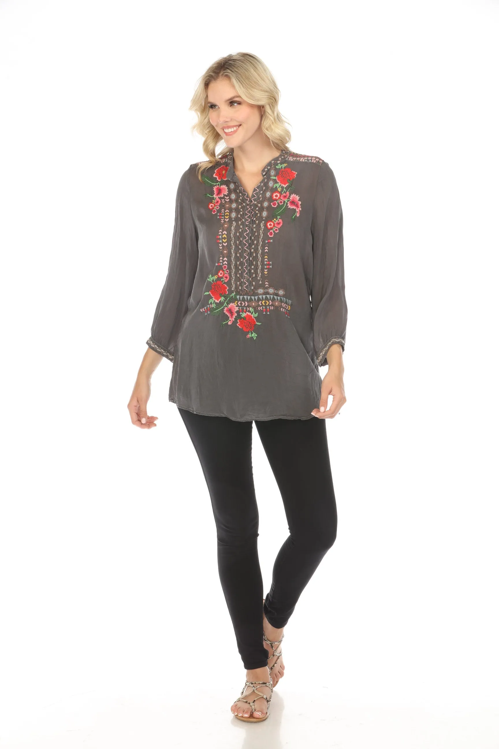 Johnny Was Selina Embroidered Blouse C64792 Boho Chic