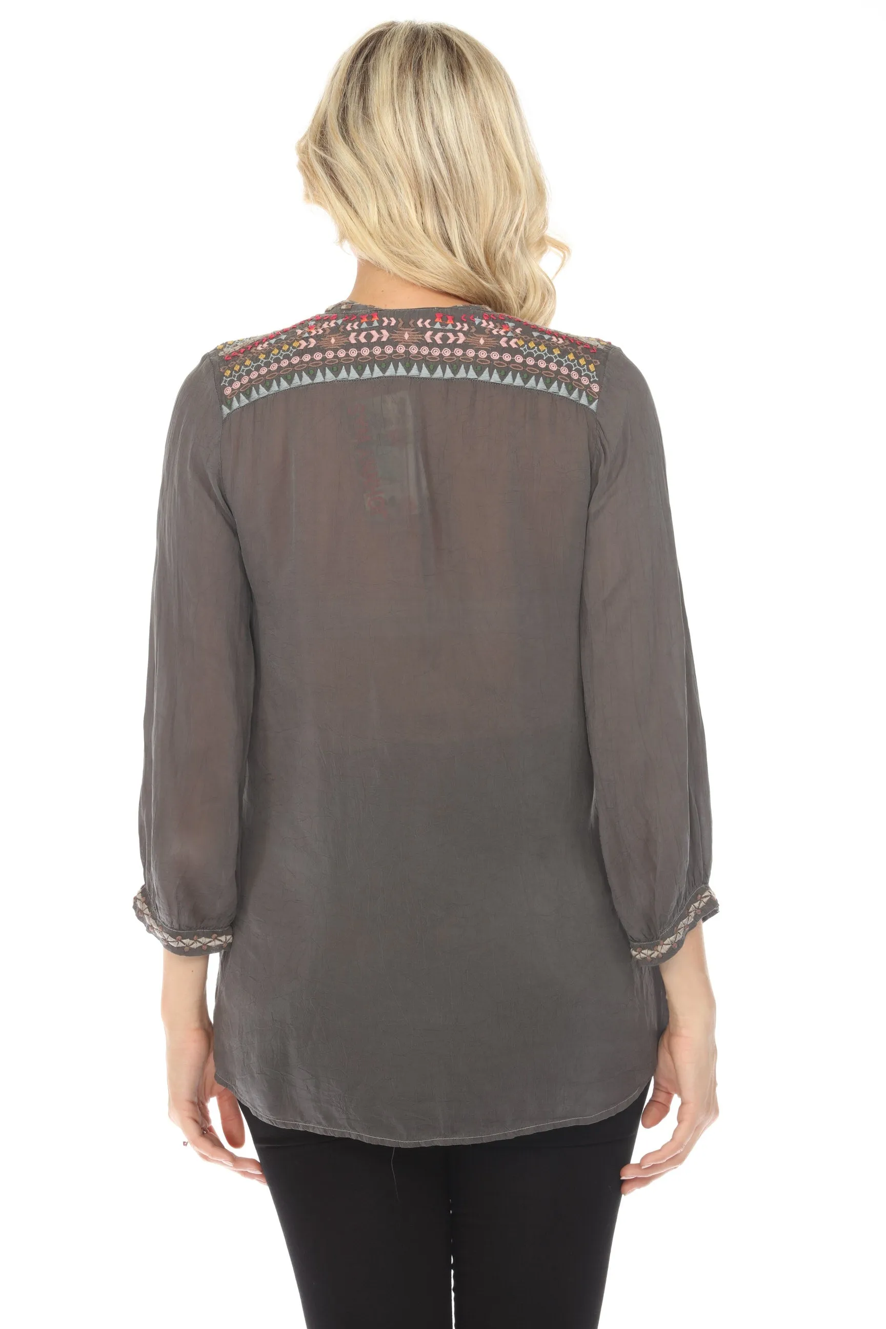Johnny Was Selina Embroidered Blouse C64792 Boho Chic