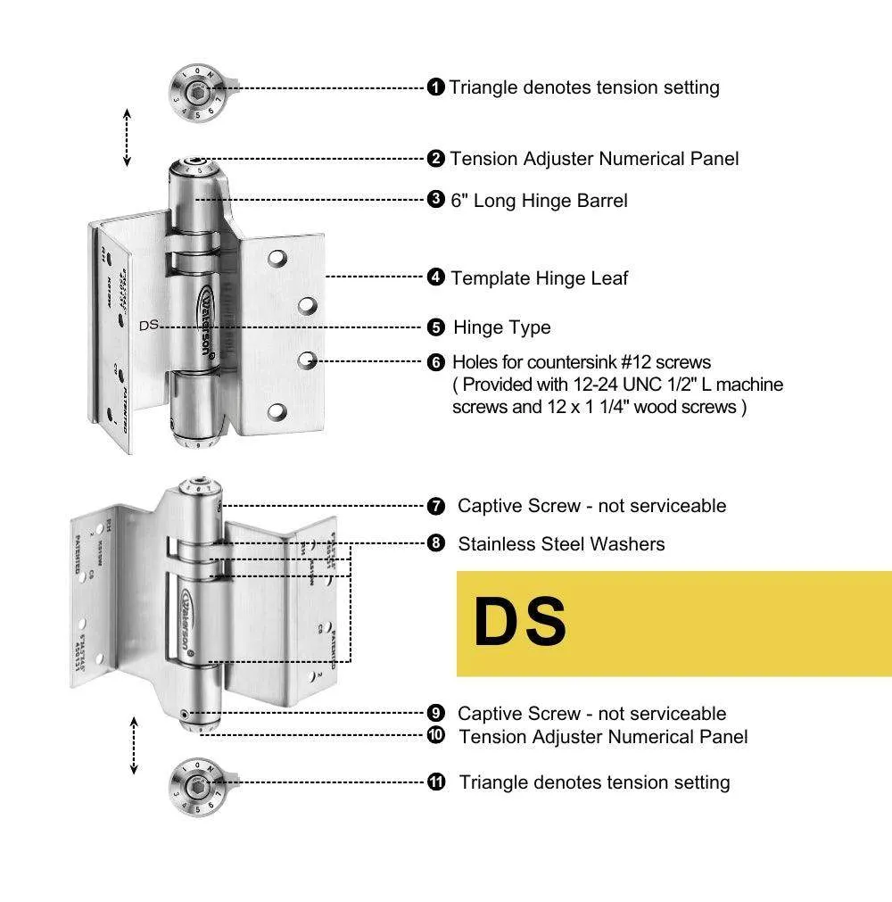 K51L-SWRH-450-D3 | Heavy Duty Hydraulic Hybrid Swing Clear Hinge with Hold Open | 4.5” x 4.5” | 304 Stainless Steel | 3 Pack