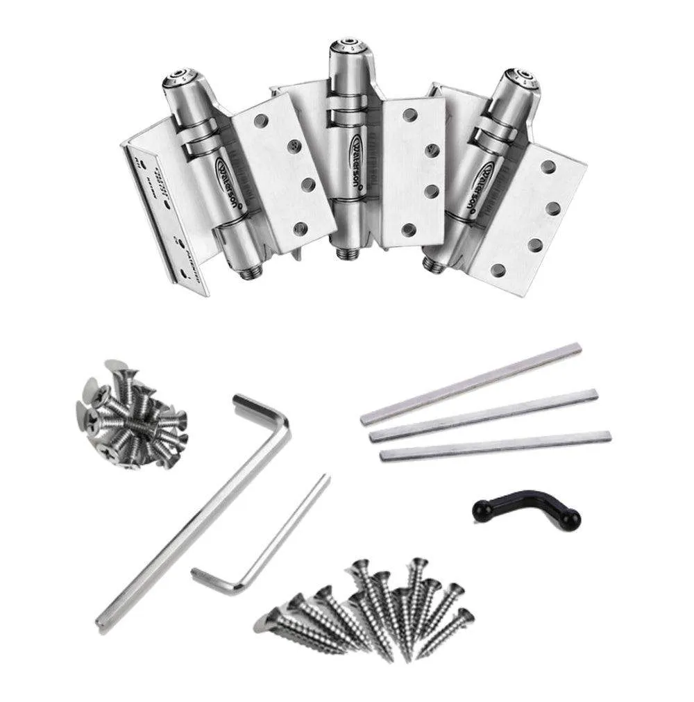 K51L-SWRH-450-D3 | Heavy Duty Hydraulic Hybrid Swing Clear Hinge with Hold Open | 4.5” x 4.5” | 304 Stainless Steel | 3 Pack