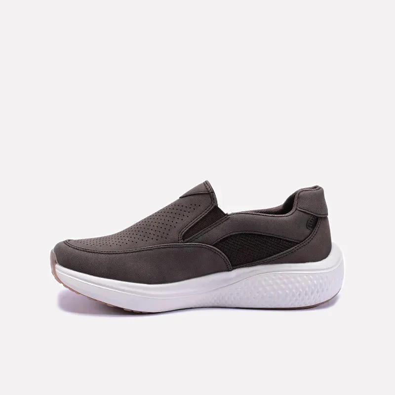 Kinetic Brown Slip On Sneakers 0120494