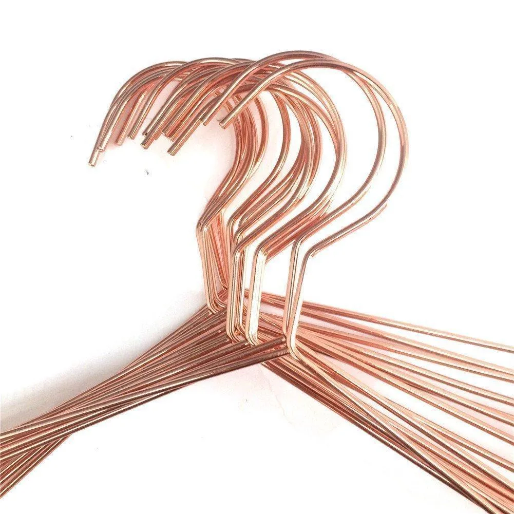Koobay 30Pack 17" Rose Shiny Copper Clothes Metal Wire Hanging Hangers for Shirts Coat Storage & Display