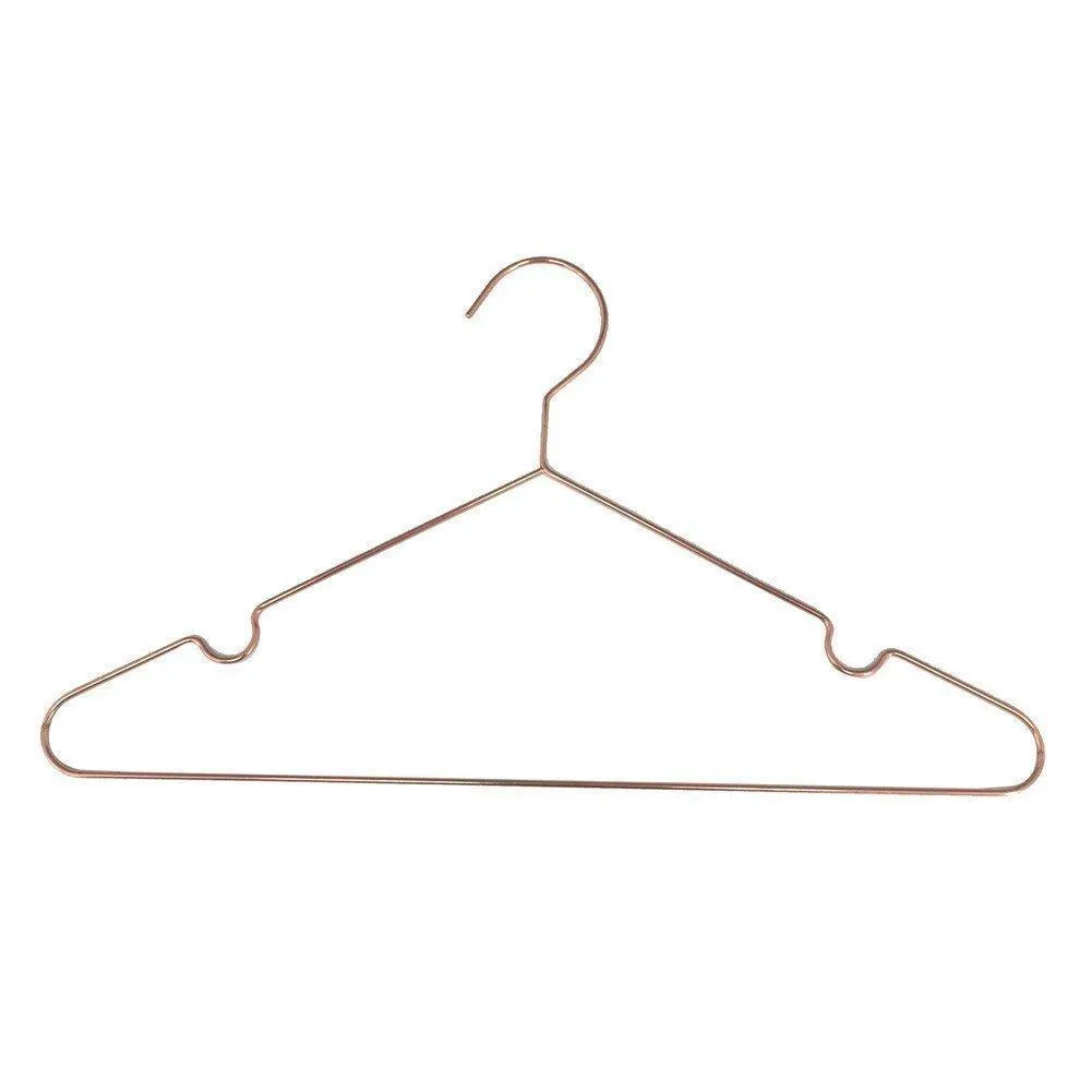 Koobay 30Pack 17" Rose Shiny Copper Clothes Metal Wire Hanging Hangers for Shirts Coat Storage & Display