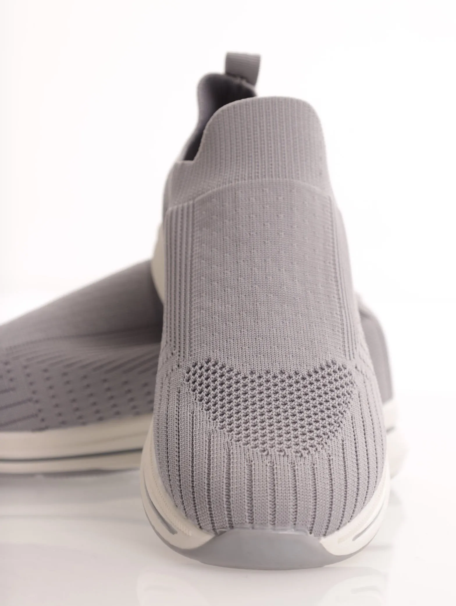 Ladies Knit Slip-On Sneaker - Grey