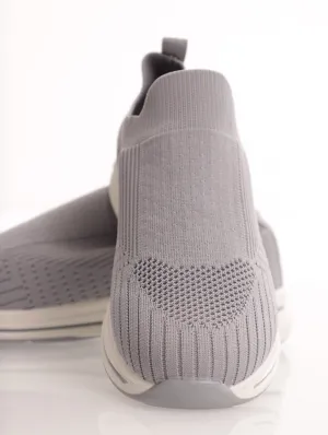 Ladies Knit Slip-On Sneaker - Grey