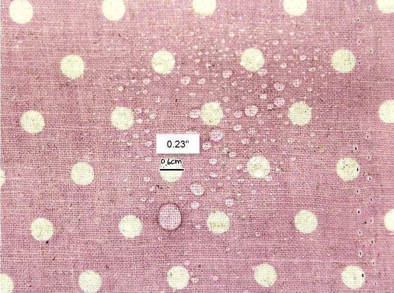 Laminated Linen Waterproof Fabric - Vintage Dot Pink - By the Yard 41105