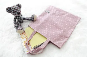 Laminated Linen Waterproof Fabric - Vintage Dot Pink - By the Yard 41105