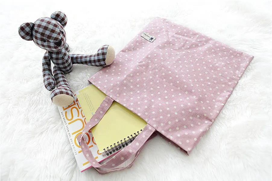 Laminated Linen Waterproof Fabric - Vintage Dot Pink - By the Yard 41105