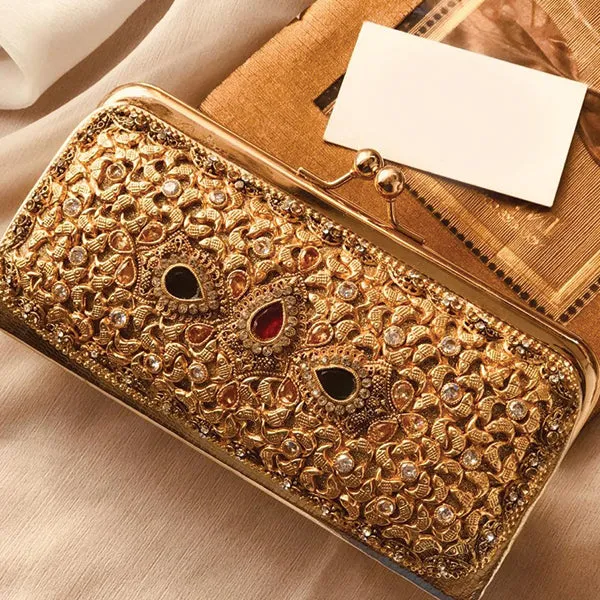 Latest Hand Purse Random Design & Dark Multicolors For Womens 53461