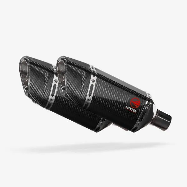 Lextek SP11C Carbon Fibre Exhaust Silencer 51mm Slip-on (x2)