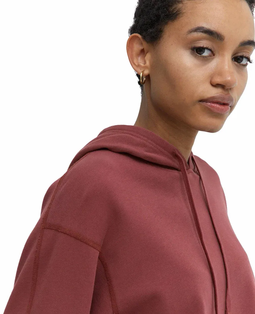 Lightweight Terry Cut-off Hoodie Womens Russet