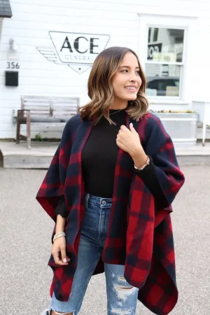 Lori Plaid Poncho