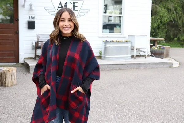 Lori Plaid Poncho