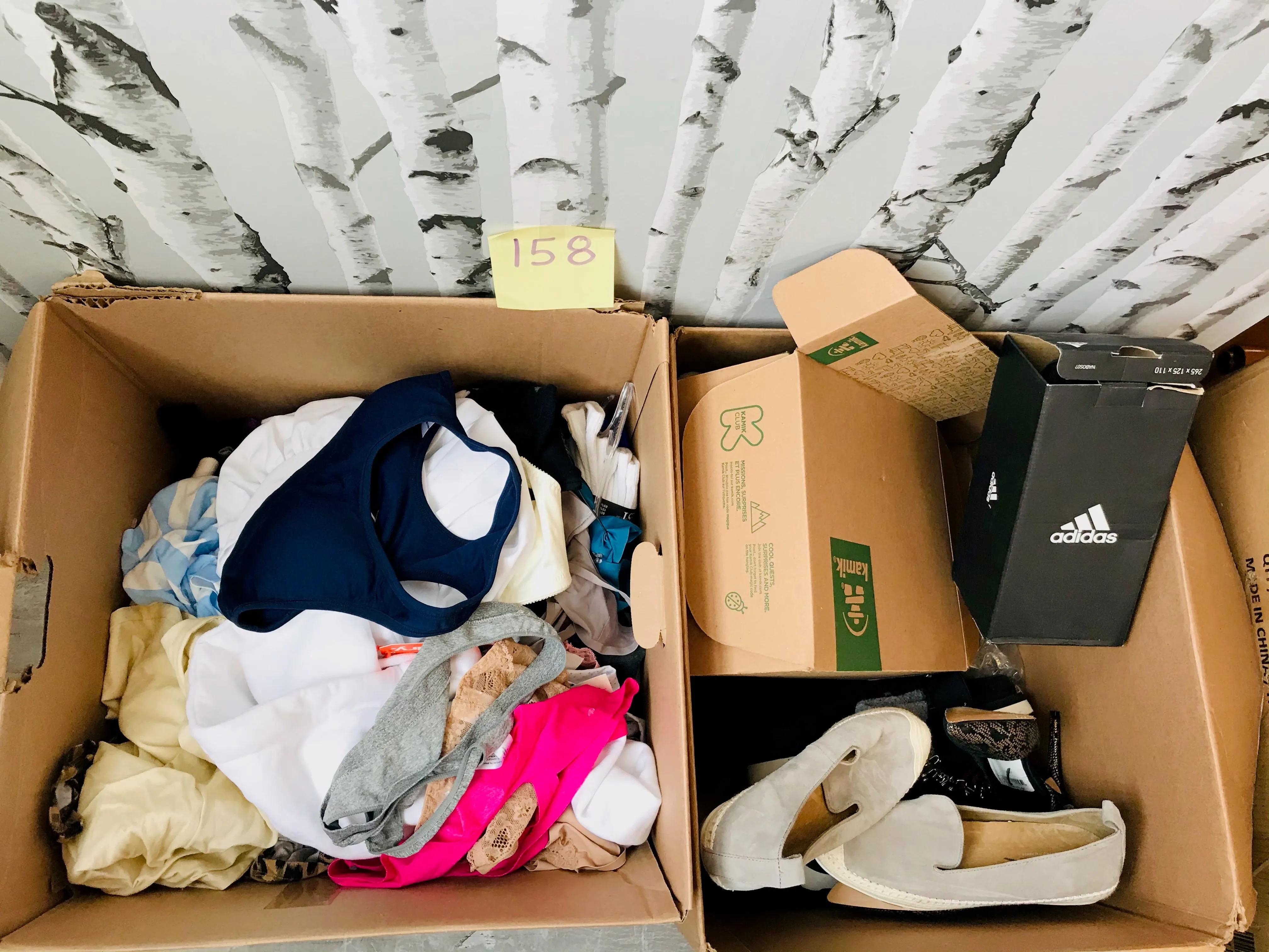 LOT 158-BOX LOT AS IS MIXED CLOTHING, SOCKS, SHOES ETC, NORDSTROMS 2 BOXES! GREAT FOR RE-SALE OR TO KEEP!