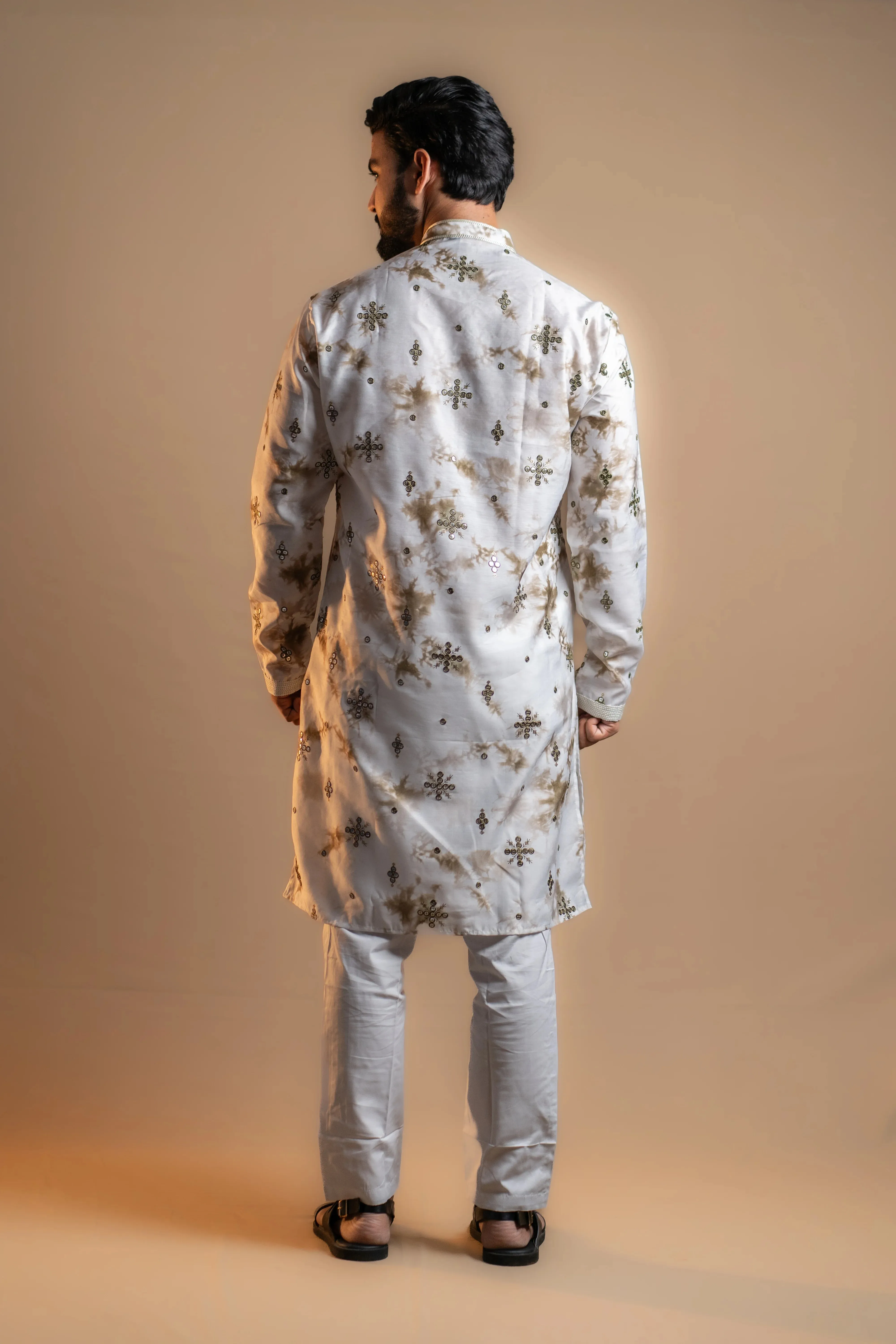 Mauve Tie-dye Printed Kurta Set