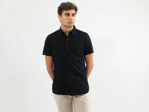 Men Printed Spread Collar Shirt