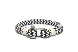 Mens Unique Nautical Bracelet White & Black - 7FB-0137